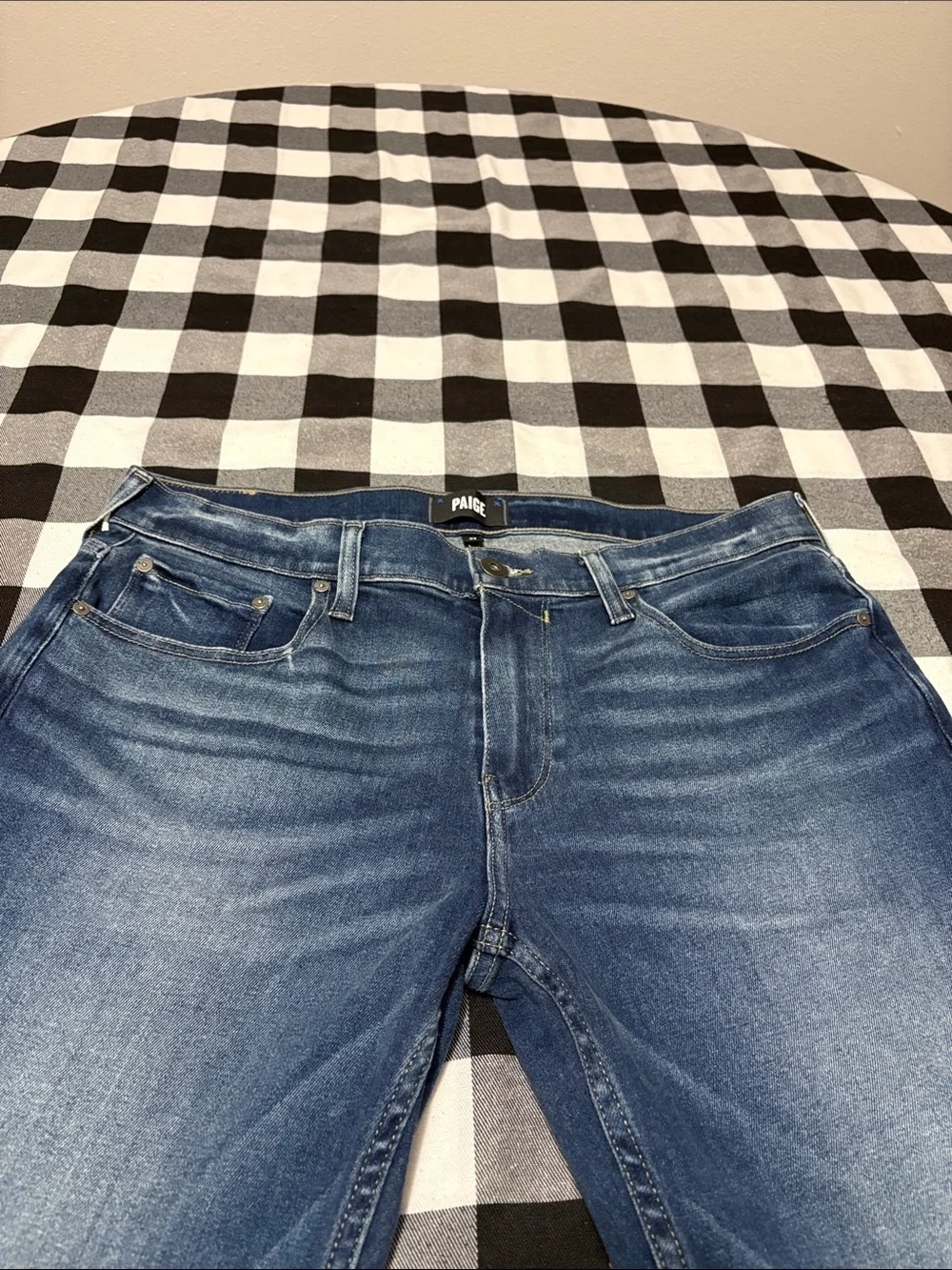 PAIGE Transcend Federal Slim Straight Jean Milburn Blue Men's 33 x 30 Stretch